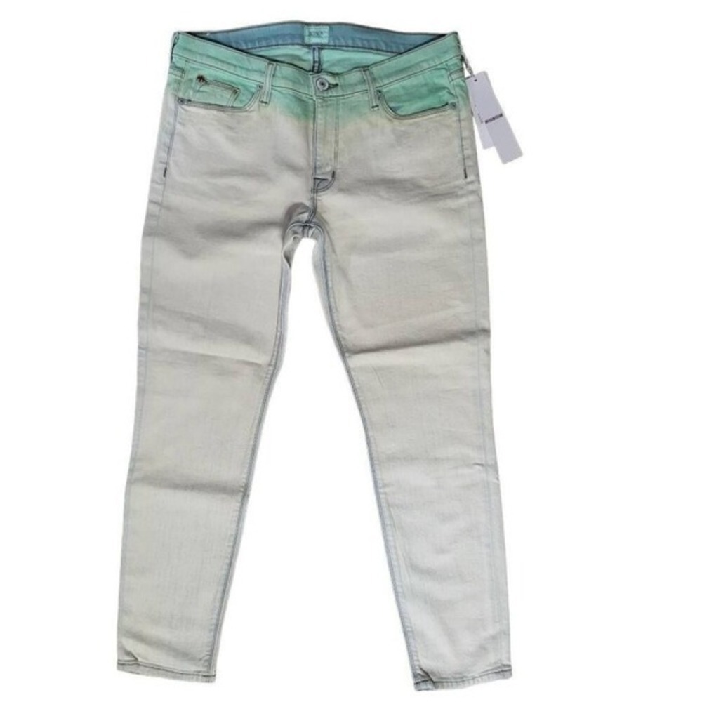 Hudson Jeans Crop Krista Super Skinny Mint Ombre Wash Size 30 - Picture 3 of 13